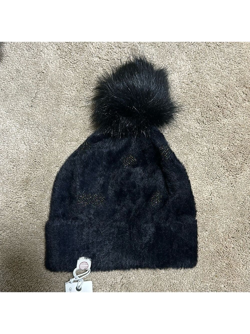 Marine Layer Montrose Pom Beanie Black Metallic Funfetti